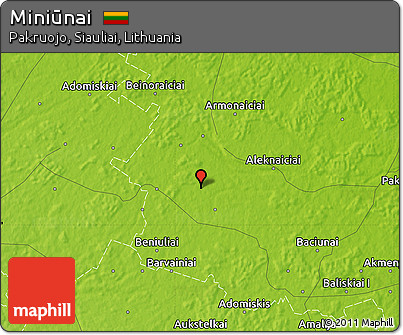 Physical Map of Miniūnai