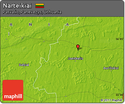 Physical Map of Narteikiai
