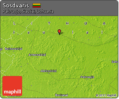 Physical Map of Sosdvaris