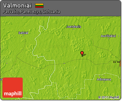 Physical Map of Valmoniai
