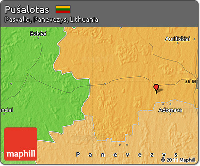 Political Map of Pušalotas