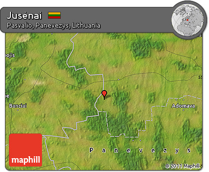 Satellite Map of Jusėnai