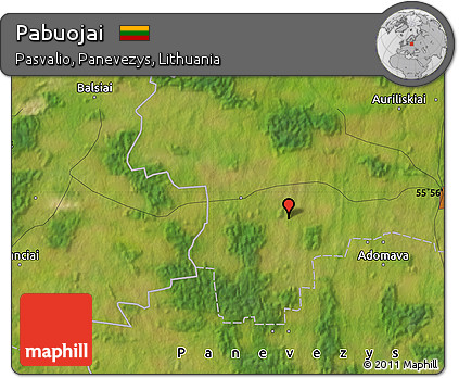 Satellite Map of Pabuojai