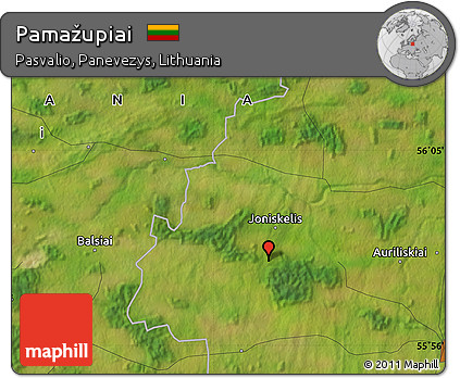 Satellite Map of Pamažupiai
