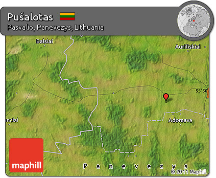 Satellite Map of Pušalotas