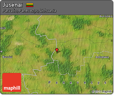 Satellite Map of Jusėnai