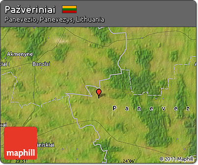 Satellite Map of Pažvėriniai