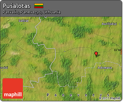 Satellite Map of Pušalotas