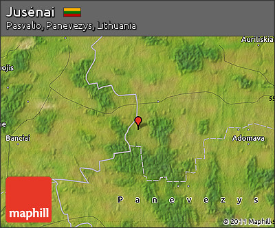 Satellite Map of Jusėnai