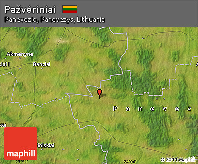 Satellite Map of Pažvėriniai