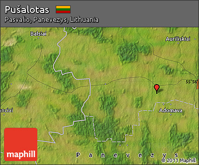 Satellite Map of Pušalotas