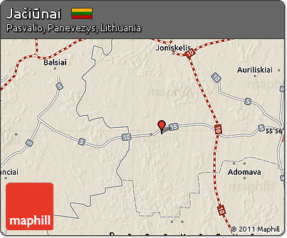 Shaded Relief Map of Jačiūnai