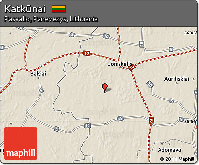 Shaded Relief Map of Katkūnai