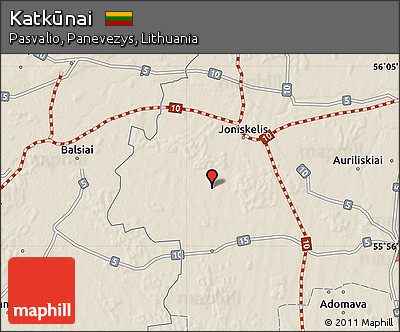 Shaded Relief Map of Katkūnai
