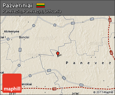 Shaded Relief Map of Pažvėriniai
