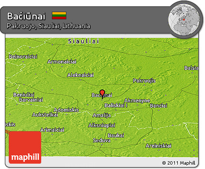 Physical Panoramic Map of Bačiūnai