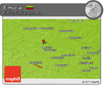 Physical Panoramic Map of Eimučiai