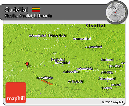 Physical Panoramic Map of Gudeliai