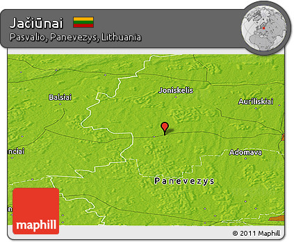 Physical Panoramic Map of Jačiūnai