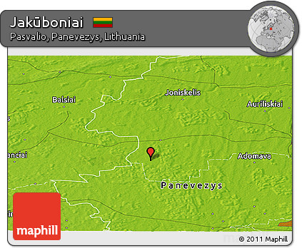 Physical Panoramic Map of Jakūboniai