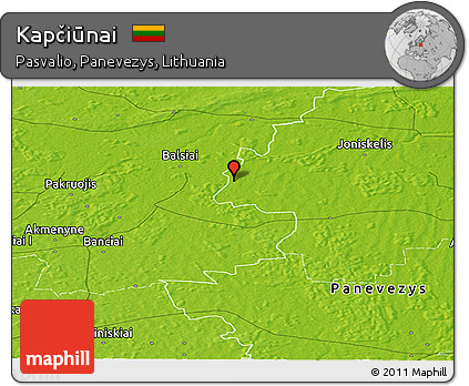 Physical Panoramic Map of Kapčiūnai