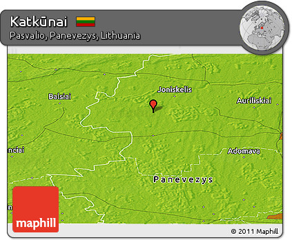 Physical Panoramic Map of Katkūnai