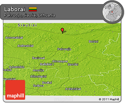 Physical Panoramic Map of Laborai
