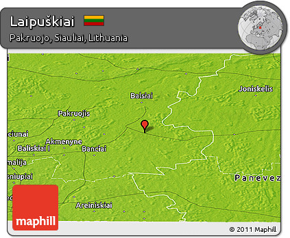 Physical Panoramic Map of Laipuškiai