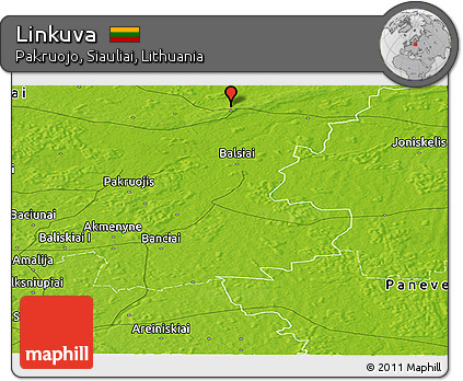 Physical Panoramic Map of Linkuva
