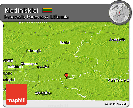 Physical Panoramic Map of Mediniškiai