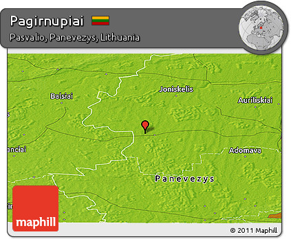 Physical Panoramic Map of Pagirnupiai