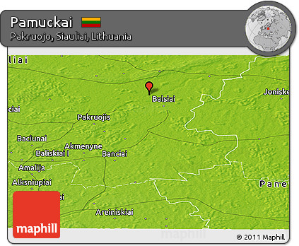 Physical Panoramic Map of Pamuckai