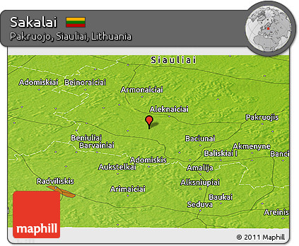Physical Panoramic Map of Sakalai