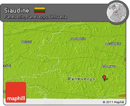 Physical Panoramic Map of Šiaudinė