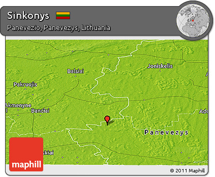 Physical Panoramic Map of Sinkonys