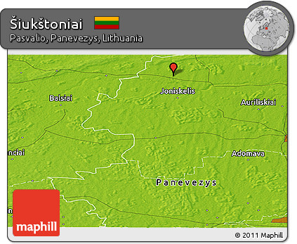 Physical Panoramic Map of Šiukštoniai