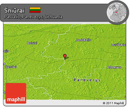 Physical Panoramic Map of Šniūrai