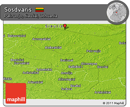 Physical Panoramic Map of Sosdvaris