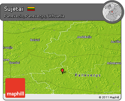 Physical Panoramic Map of Sujetai
