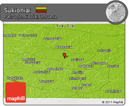 Physical Panoramic Map of Šukioniai