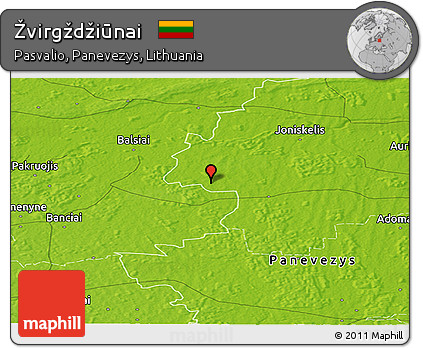 Physical Panoramic Map of Žvirgždžiūnai