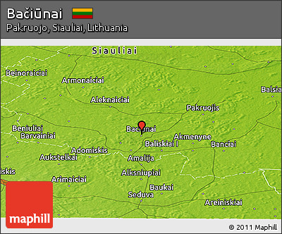 Physical Panoramic Map of Bačiūnai