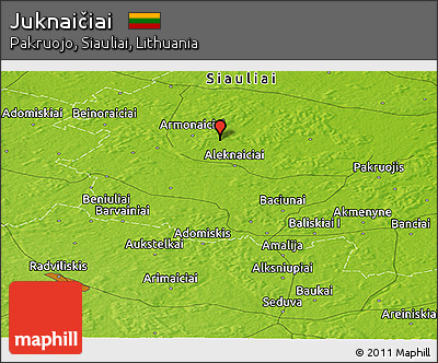 Physical Panoramic Map of Juknaičiai