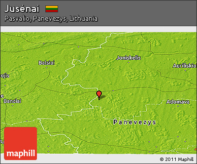 Physical Panoramic Map of Jusėnai