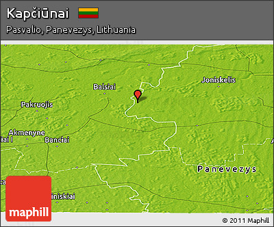 Physical Panoramic Map of Kapčiūnai