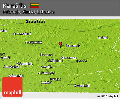 Physical Panoramic Map of Karašilis