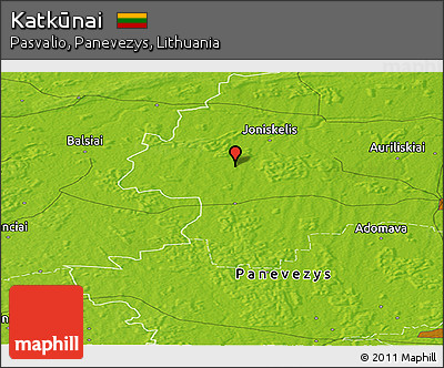 Physical Panoramic Map of Katkūnai