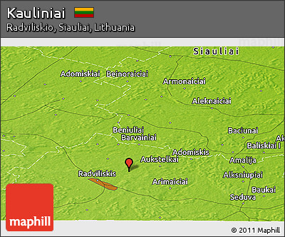 Physical Panoramic Map of Kauliniai