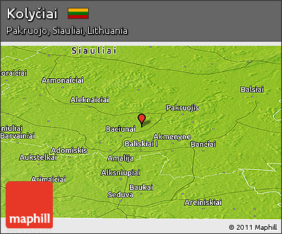 Physical Panoramic Map of Kolyčiai