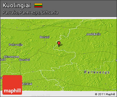 Physical Panoramic Map of Kuolingiai